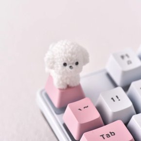 키캡 비숑 기다려 강아지 멍멍이 댕댕이 포인트 커스텀 기계식 키보드 꾸미기 키캡놀이