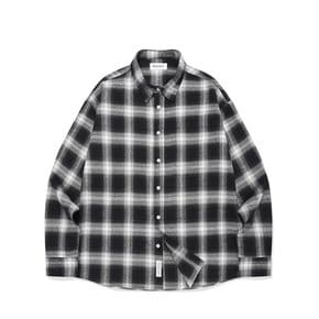 SP POCKET FLANNEL CHECKED OVERFIT SHIRT-BLACK