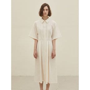 pintuck long shirt one-piece_IVORY