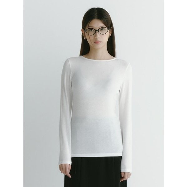 로고 텐셀 롱슬리브 티셔츠(9TS3014Y)