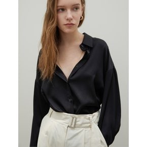 Oversized Silk Shirt Black