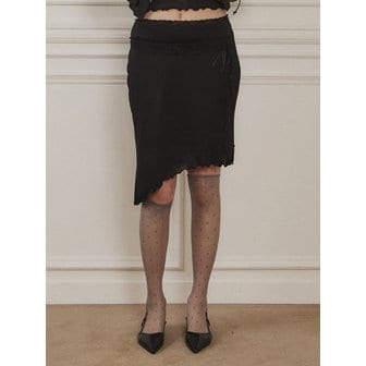 유우프 로즈 레이스 스커트 - 블랙