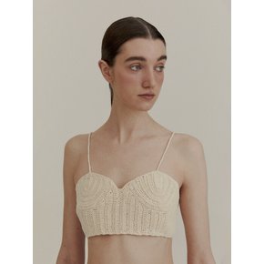 HANDMADE COTTON KNIT BUSTIER (BEIGE)