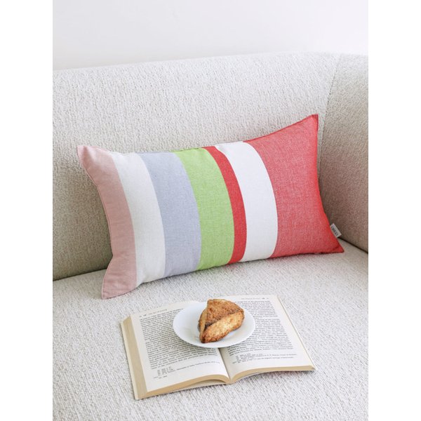 쿠션 겸 베개 커버 오가닉코튼 30x50 피치스파클링