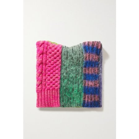 AGR Color-block Brushed Wool-blend Beanie 핑크