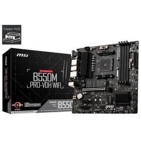 MSI B550M PRO-VDH WIFI Ryzen 5000 M.2 Wi-Fi MicroATX [AMD B550 MB5033 마더보드 시리즈(AM4)