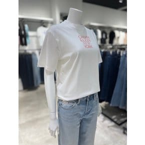 [파주점] [캘빈클라인진]여성 시즈널 그래픽 크롭 반팔 티셔츠 47G869G-YAF