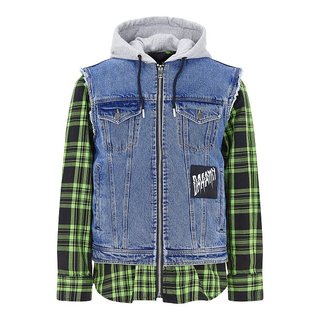 디젤 남성 텍스쳐 배색 데님 베스트 집업 자켓 1310315006000