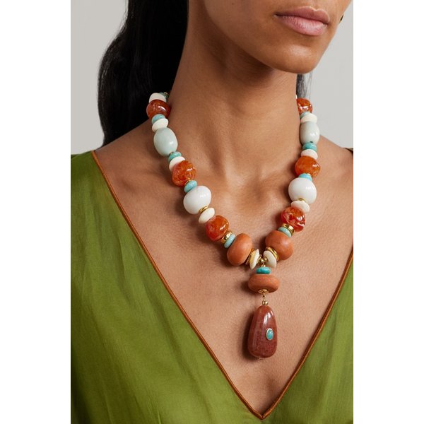 리지 포르투나토 안단토 골드 플레이트 멀티 스톤 앤 본 목걸이 46376663162972339