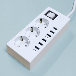 white switch 국산 멀티탭 USB 6포트 3구 1.5m