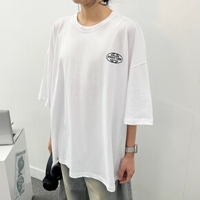 디렉션 백프린팅 오버핏 반팔티 라운드넥 빅사이즈 _P421131295