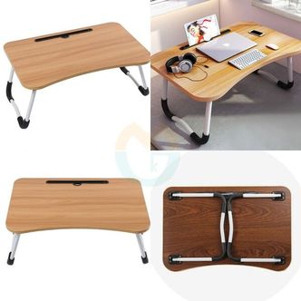  위센티브 접이식 책상(브라운) 접이식소형책상 좌식컴퓨터테이블 침대노트북책상 접이식노트북테이블