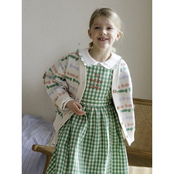 프렌치 체크 원피스_그린