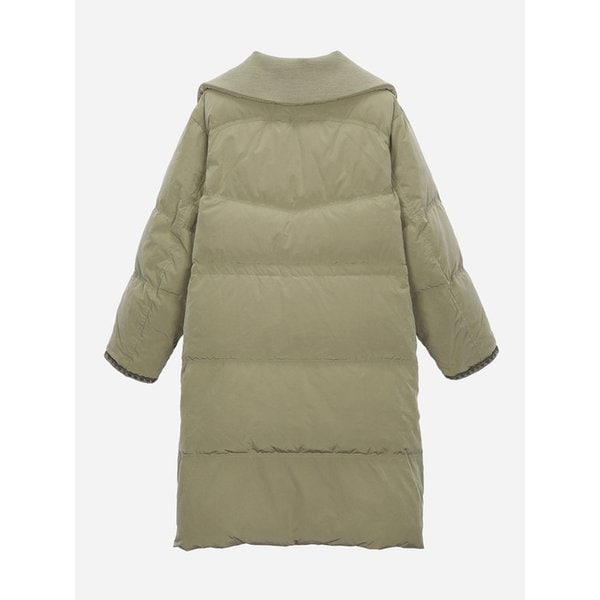 카라 니트 배색 덕 다운 점퍼_T258MDJ247W