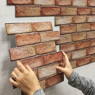  접착식 입체 벽돌 시트지 폼블럭 곰팡이 습기방지 파벽돌 포인트 벽지 셀프 스티커 타일 벽