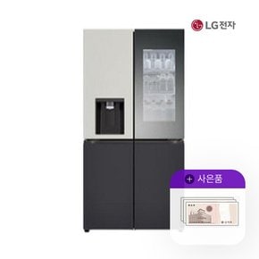 얼음정수기냉장고 엘지오브제 노크온 820L 그레이블랙 W824MGB472S 월128000원 5년약정