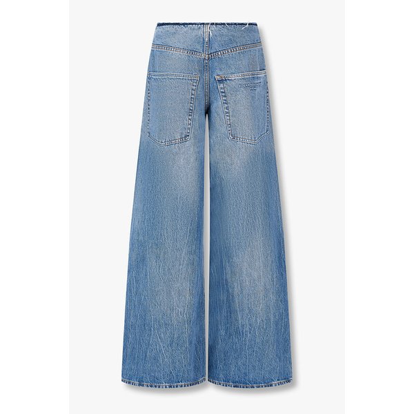 지퍼 로우라이즈 와이드 데님 팬츠 3616110108000