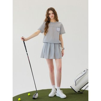 퍼디 SET/썸머 매쉬 포인트 스커트세트 [그레이+그레이]