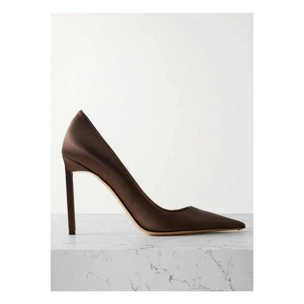 베티 새틴 펌프스 다크 브라운 46376663162843365