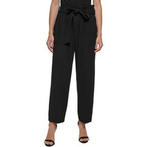 3930806 DKNY Petites Womens Belted High Rise Straight Leg Pants