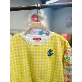[파주점] [오그오그오그] 체크 플라워 맨투맨 OG51-TS005YE