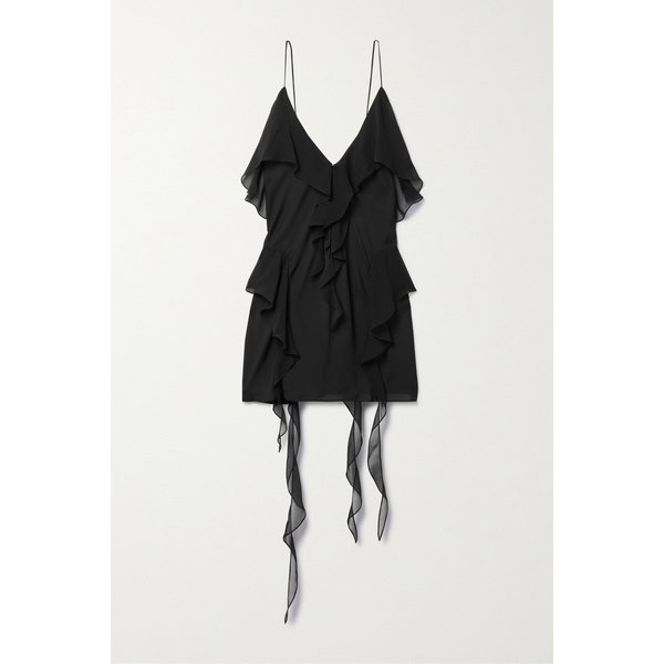 케이트 피에트 러플 실크 조젯 캐미솔 블랙 1647597325519174