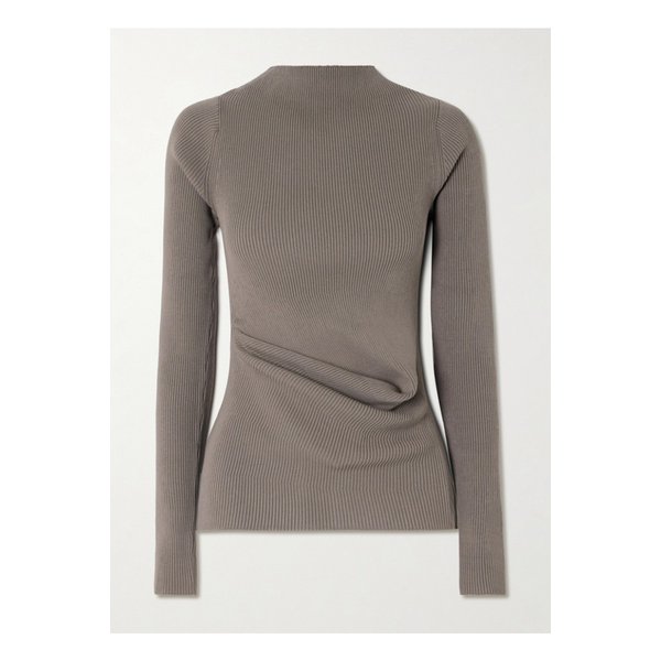 드레이프 골지 니트 탑 브라운 1647597348881906