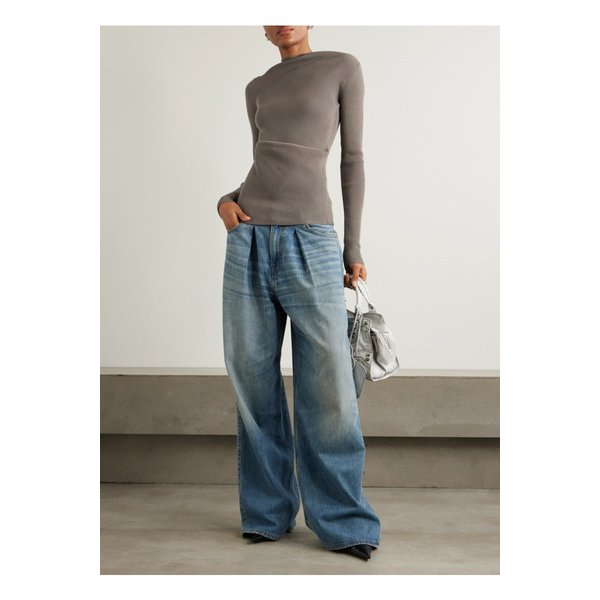 드레이프 골지 니트 탑 브라운 1647597348881906