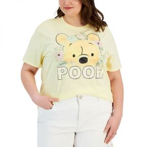 우먼 디즈니 트렌디 플러스 사이즈 Pooh 플로랄 그래픽 티셔츠 - Lemonade 8639185
