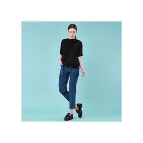 Pleats Combination Half T-Shirts_Black