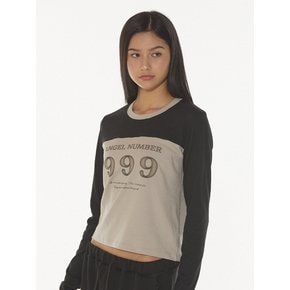 ANGEL NUMBER CROP T - BLACK