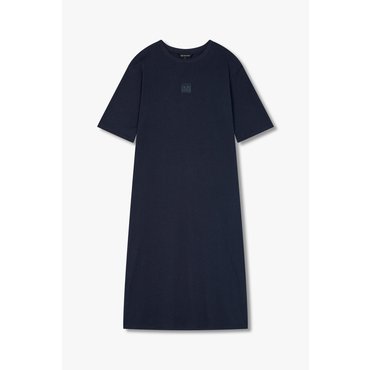 ARMANI EXCHANGE 여성 슬릿 디테일 코튼 롱 드레스(A425121501)네이비