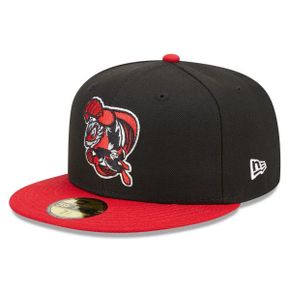 4559113 New Era Mens Black/Red Richmond Flying Squirrels Marvel x Minor League 59FIFTY Fit