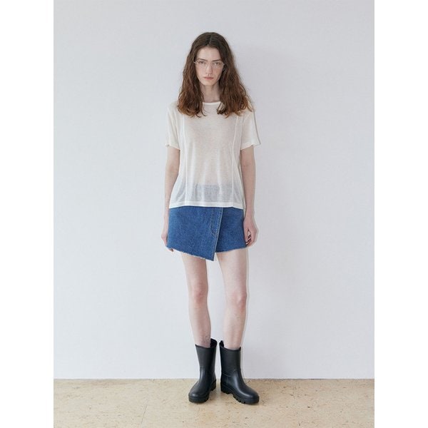 See-Through Tencel Wool T-shirt_Cream