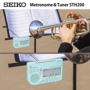 SEIKO 세이코 메트로놈 튜너 대음량 악보대 장착 가능 취주악부에 최적 블루 STH200L