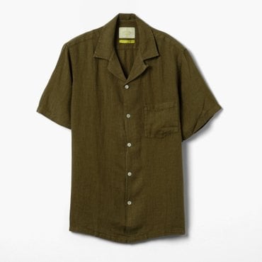 샌프란시스코마켓 /포루투기스 플란넬/LINEN CAMP COLLAR SHIRT /남성 린넨 반팔 셔츠/PFE1M40000
