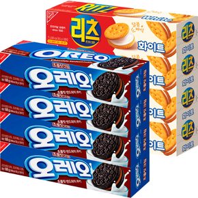 오레오 초코 4개+리츠 화이트 4개