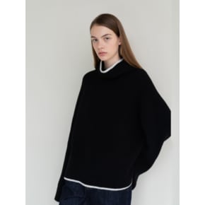 LINE TURTLENECK KNIT  (BLACK)