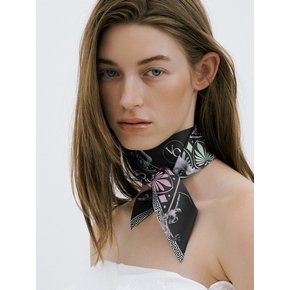 Centaur-Black Long Twilly Silk Scarf