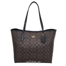 [COACH]시티 시그니처 캔버스 토트백 LTH CITY TOTE 5696 BROWN