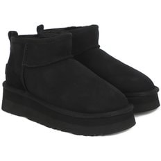 [정품] 오즈어그웨어 UGG 클래식 플랫폼 울트라 미니 양털 부츠 (OUW101P-BLACK)