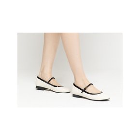 JENNA 스트랩 플랫 Two-Tone White