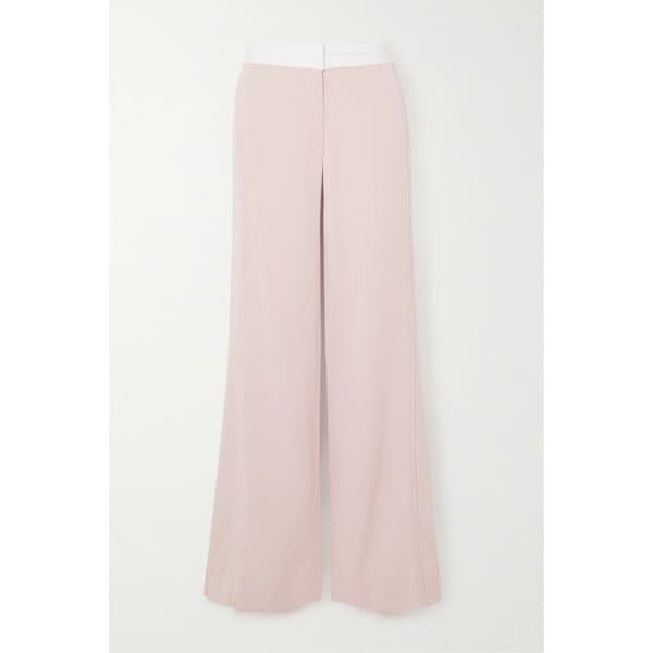 패널 투톤 글로스 크레이프 스트레이트 팬츠 베이비 핑크 1647597303529529