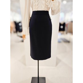 [파주점] [더아이잗컬렉션]투 버튼 포인트 미디 스커트 CR2A0SK311