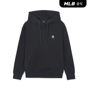 MLB [코리아공식]베이직 스몰로고 오버핏 후드티 (Black)