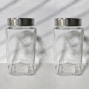 사각 밀폐용기 유리병 1000ml 2P 공병 보관 저장용기