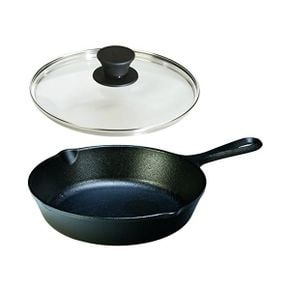 미국 롯지 무쇠팬 Lodge Seasoned Cast Iron Skillet with Tempered Glass Lid 8 Inch Frying Pa