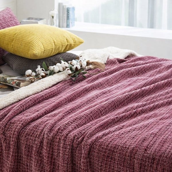 더블리 로레인 양털 극세사 담요 중형 100x140 핑크
