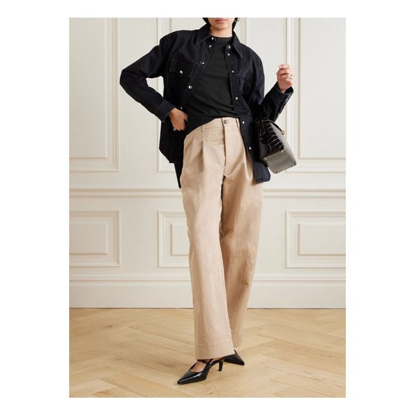 골지 스트레치 코튼 저지 티셔츠 블랙 1647597336388913