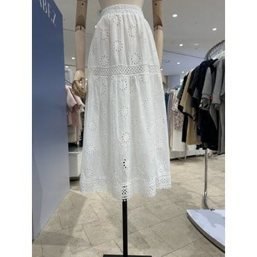 ab.f.z A라인 밴딩 펀칭 레이스 코튼 롱스커트 ASZ2ZS33F